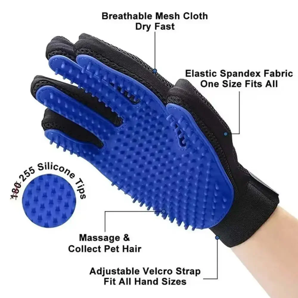 Pet Hair Remover Shower Gloves Puppy Cats Bath Brush Cleaning Silicone Comb Glov